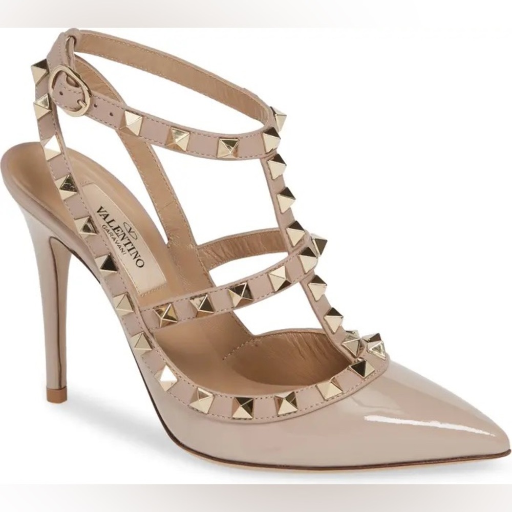 Valentino Rockstud T-Strap Pointed Toe Pump - Picture 4 of 5